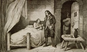 Ludvig XVII (1785-95) sjuk och fängslad, ur "Histoire de France" av Colart, publicerad omkring 1840. av French School