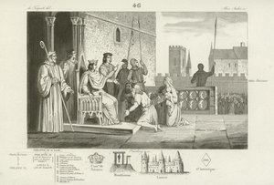 Ludvig X av Frankrike emanciperar livegna, 1315 av French School
