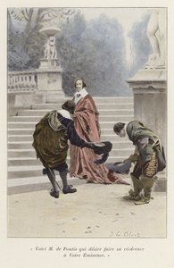 Louis de Pontis introduceras till kardinal Richelieu, 1600-talet av French School
