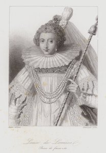 Louise av Lorraine, drottning gemål av Henrik III av Frankrike (gravyr) av French School