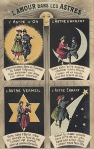 Kärlek i stjärnorna (färg litho) av French School