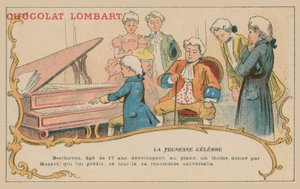 Ludwig van Beethoven spelar vid pianot vid 17 års ålder av French School
