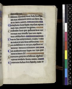 MS 300 f.71r, från Psalter and Hours of Isabella of France, Paris, c.1265-70 (penna & bläck och tempera på pergament) av French School