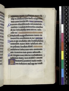 MS 300 f.75r, från Psalter and Hours of Isabella of France, Paris, c.1265-70 (penna & bläck och tempera på pergament) av French School