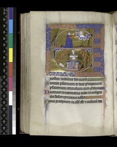 MS 300 f.89v, David ber till Gud av French School
