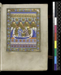 MS 300 f.VIr, Davids begravning, från Psalter and Hours of Isabella of France, Paris, c.1265-70 (penna & bläck och tempera på pergament) av French School