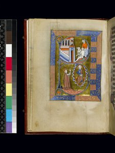 MS 300 f.XIII, folio från Psalter and Hours of Isabella of France, Paris, c.1265-70 (penna & bläck och tempera på pergament) av French School