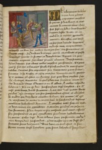 MS Hunter 252 014r Sida från Hundred New News, c.1461-62 av French School