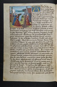 MS Hunter 252 040v Sida från Hundred New News, c.1461-62 av French School