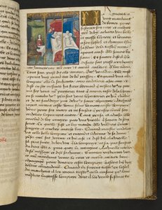 MS Hunter 252 093r Sida från Hundred New News, c.1461-62 av French School