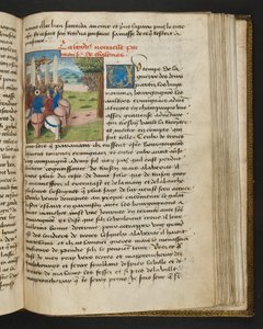 MS Hunter 252 161r-sida från Hundred New News, c.1461-62 av French School