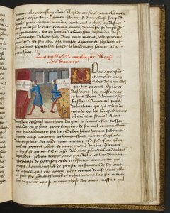 MS Hunter 252 184r-sida från Hundred New News, c.1461-62 av French School