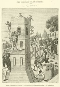Murare på 1400-talet (gravyr) av French School
