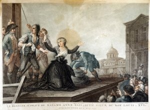 Madame Anne Elisabeth, syster till kung Ludvig XVI (1764-1793), giljotin av French School