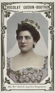 Madame Breval, i Les Huguenots (färgat foto) av French School
