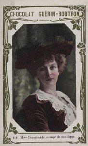 Madame Chaminade, musikkompositör (färgat foto) av French School