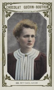Madame Curie, savant (färgat foto) av French School