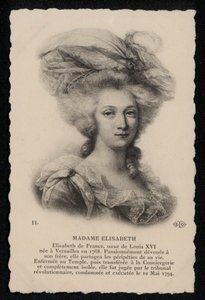 Madame Elisabeth, syster till kung Ludvig XVI (litho) av French School