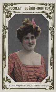 Madame Marguerite Carre, från Opera-Comique (färgad bild) av French School