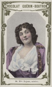Madame Rejane, skådespelare (färgad bild) av French School