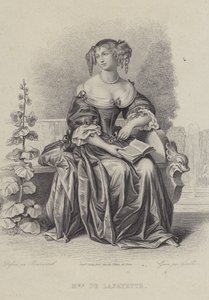 Madame de Lafayette, fransk författare (gravyr) av French School