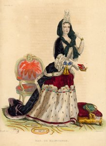 Madame de Maintenon (färgad gravyr) av French School