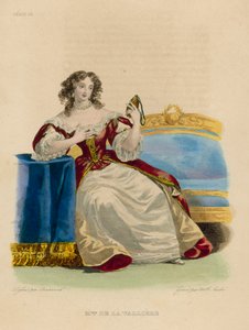 Madame de la Valliere (färgad gravyr) av French School
