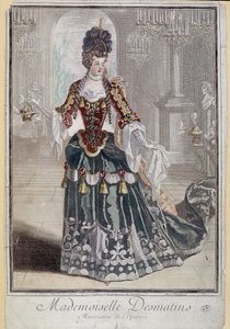 Mademoiselle Desmatins, musiker (sångare) av Operan - gravyr av French School