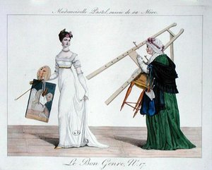 Mademoiselle Pastel följt av hennes mor, tallrik 17 från 