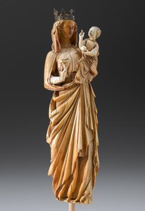 Madonna och barn, ca 1260-1290 (elfenben och metall) av French School