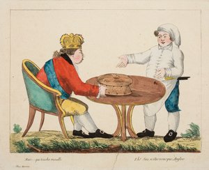 Men... vem rör våta, c.1803-4 (färgad gravyr) av French School