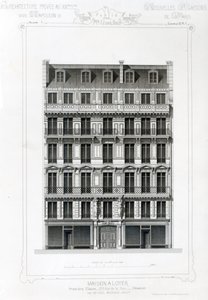 Hus att hyra, nr 3 Rue de la Paix, Paris; Privat arkitektur på C19th av French School