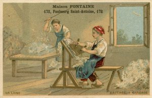 Maison Fontaine byteskort, tröskning och kardning av French School