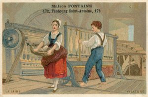 Maison Fontaine byteskort, ullspinning av French School