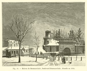 Maison de Beaumarchais, boulevard Beaumarchais, revs 1818 av French School