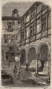 Huset sägs vara Agnes Sorel eller Hotel Euverte-Hatte (1524) i Orleans - gravyr i "Histoire de France" av Victor Duruy (1811-1894) - 1882 av French School
