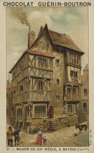 Hus från 1300-talet i Bayeux, Calvados av French School