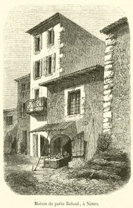 Poeten Rebouls hus, i Nimes (gravyr) av French School