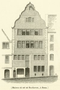 Maison ou est ne Beethoven, a Bonn (gravyr) av French School