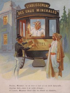 Man blir ombedd att dela sitt rum med en främling (chromolitho) av French School