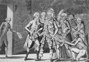Man in assignates:... grupp av deputerade som söker en Brissoter” (Jacques Pierre Brissot de Warville 1754-1793) Anonym. Skriva ut. 1791 av French School