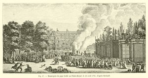Påvens skyltdocka brändes i Palais-Royal den 16 april 1791, enligt Bertault av French School
