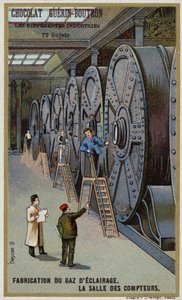 Tillverkar gas för belysning. Mätarhall (chromolitho) av French School