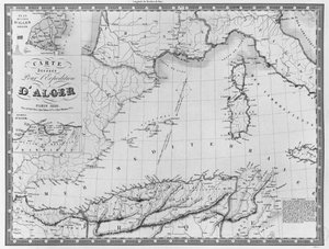Karta upprättad för Algiers expedition, 1830