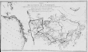 Karta över Nordamerika, som visar Sir Alexander Mackenzies expeditioner 1789 och 1798 till Ishavet