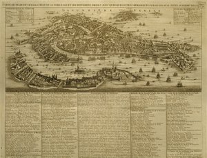 Karta över Venedig, utgiven av H. Chatelain i Amsterdam, 1728