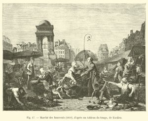 De oskyldigas mars, 1810, från en dåtida målning, av Tardieu av French School