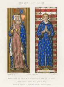 Margareta av Provence och Louis, äldste son till Saint Louis av French School
