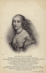 Marguerite de la Sabliere (ca 1640-1693), fransk salongist (litografi) av French School