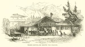 Maria louisa på väg till Frankrike (gravyr) av French School
